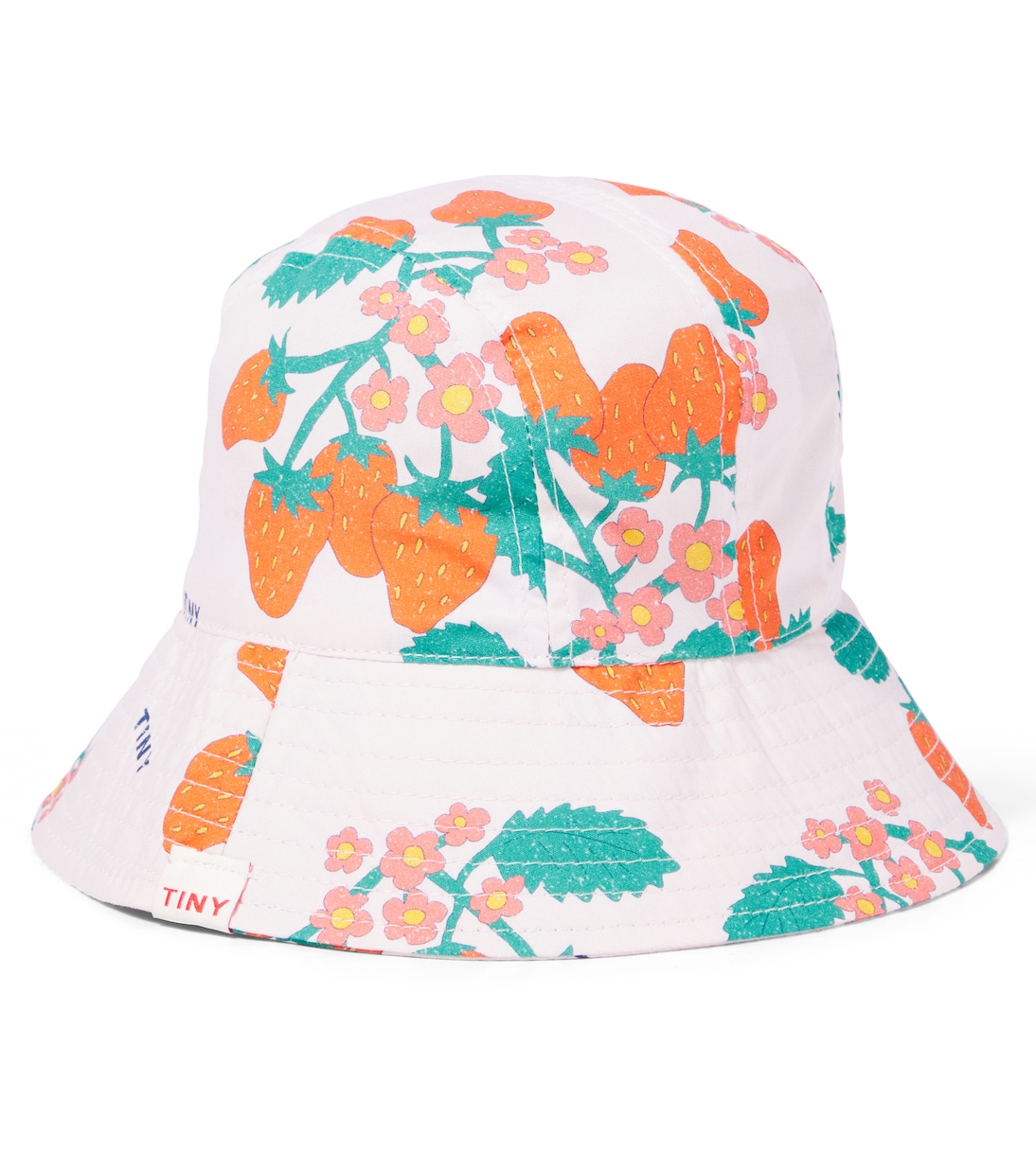 Strawberries printed cotton bucket hat | Tinycottons