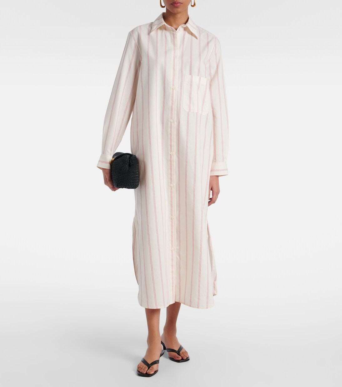 Striped cotton and silk shirt dress | Toteme