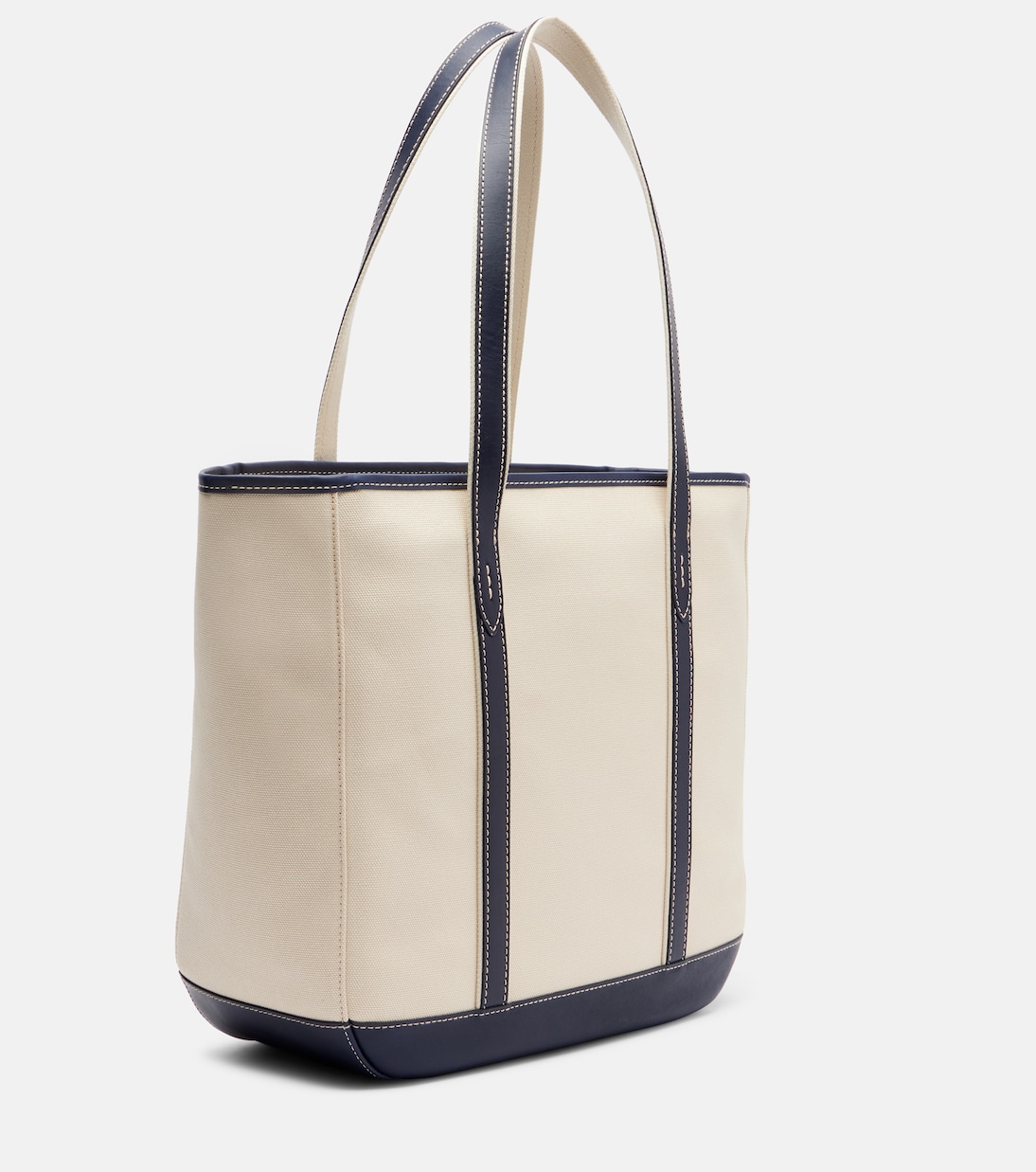 Leather-trimmed canvas tote bag | Polo Ralph Lauren