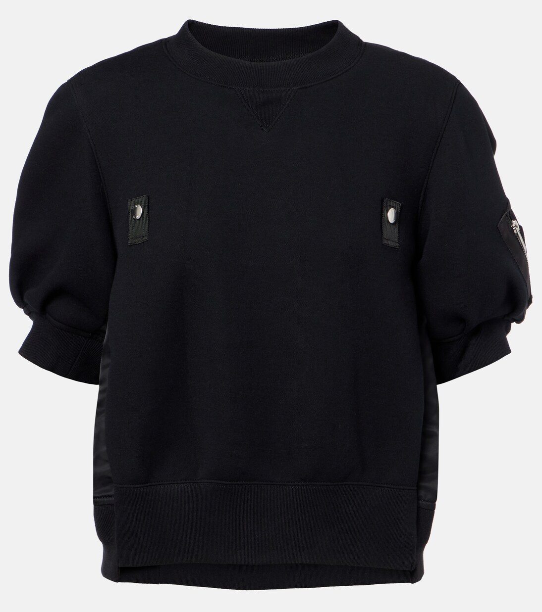 Twill and jersey top | Sacai