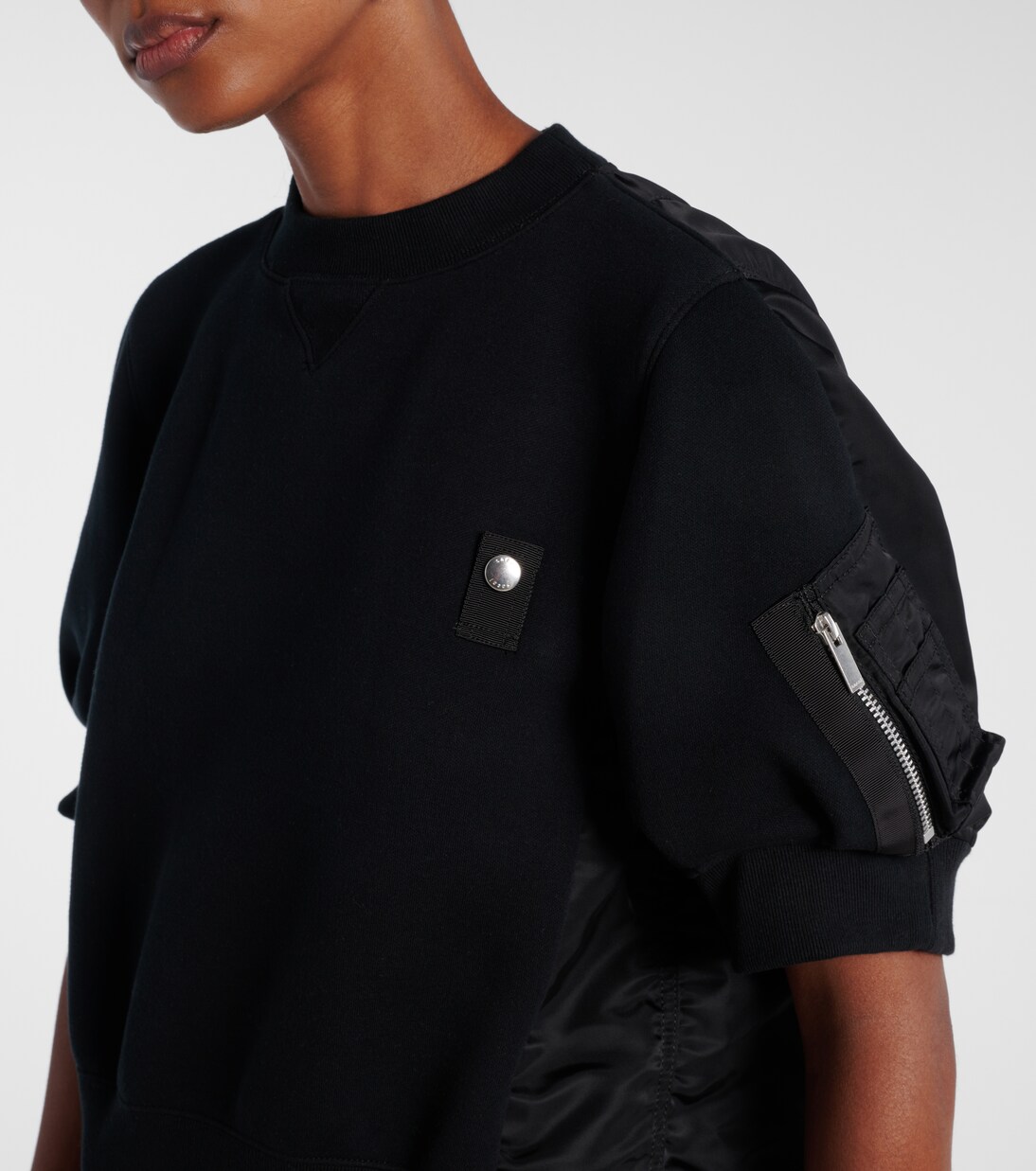 Twill and jersey top | Sacai