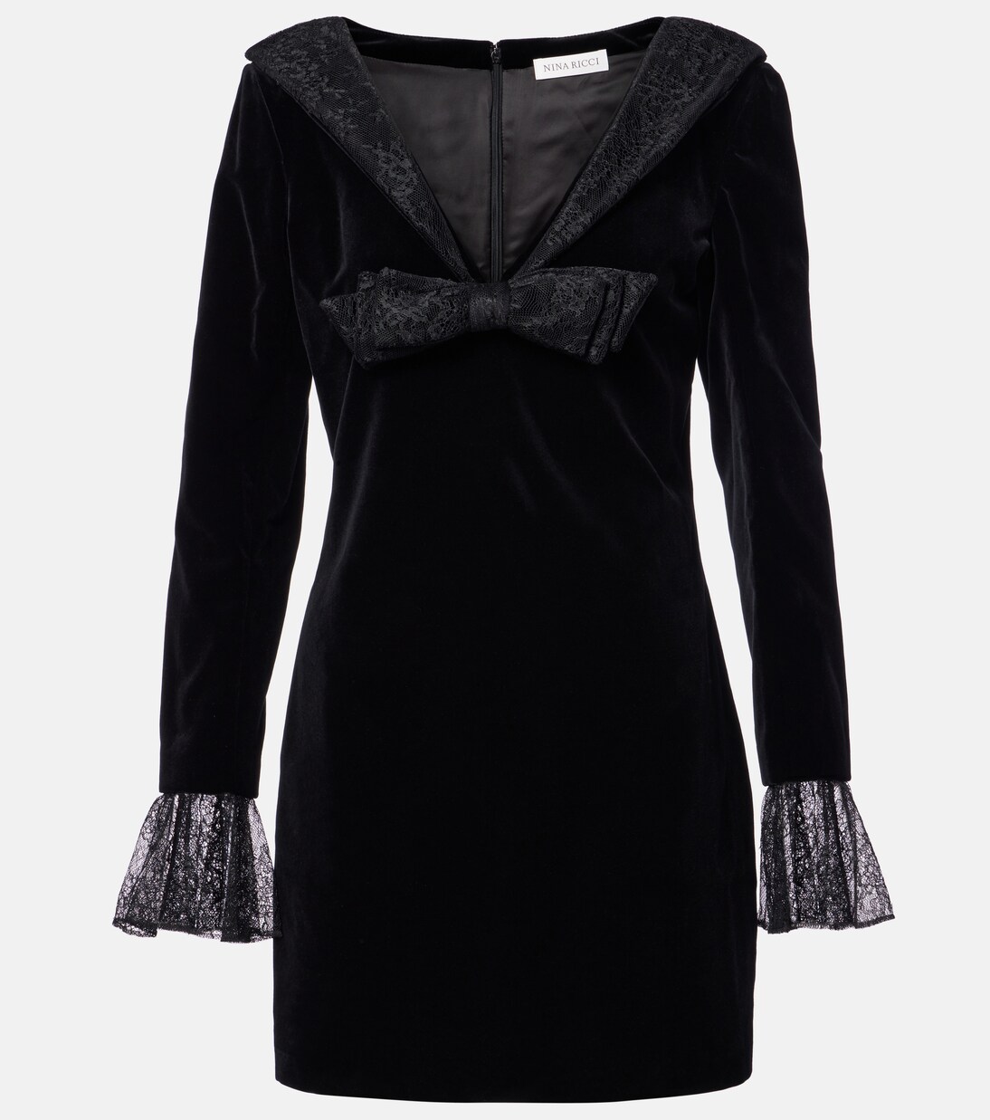 Robe en velours de coton et dentelle | Nina Ricci