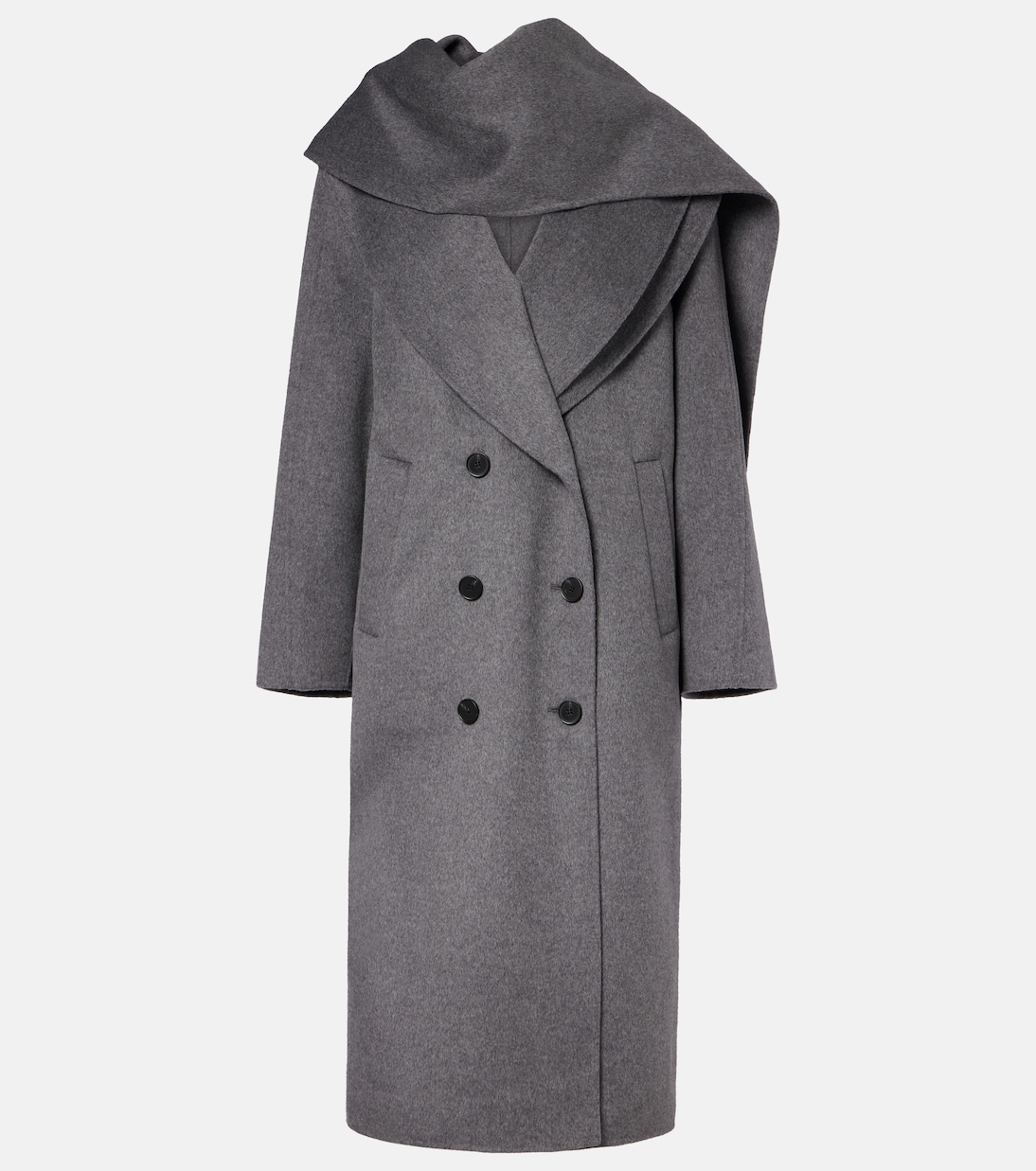 Scarf-detail wool and cashmere coat | Róhe