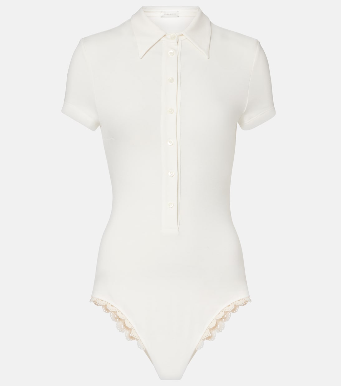 Crochet-trimmed cotton-blend bodysuit | Magda Butrym