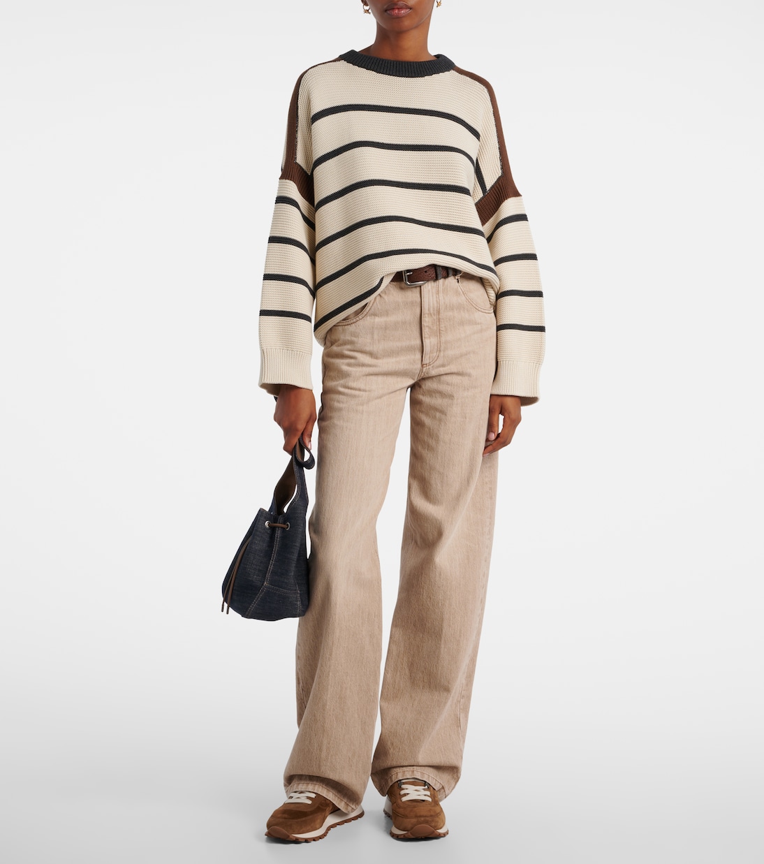 Sneakers Runner Monili in suede e canvas | Brunello Cucinelli