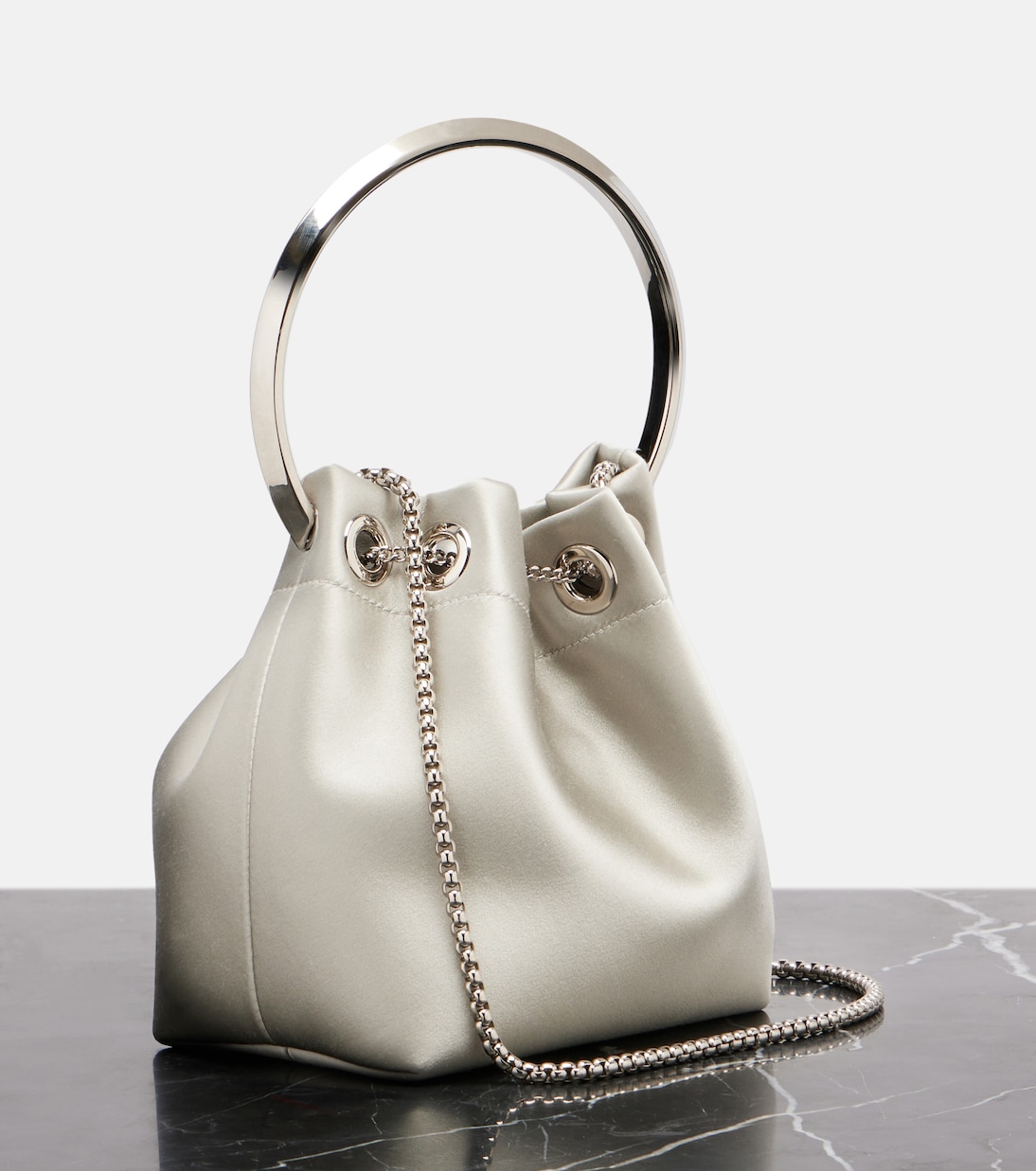 Sac seau Bon Bon en satin | Jimmy Choo