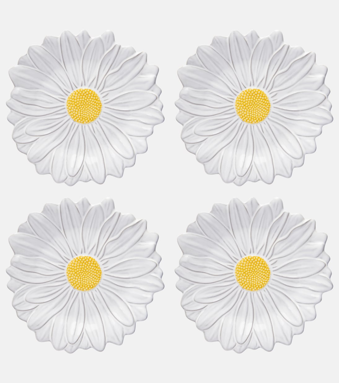 Set Maria Flor Daisy aus vier Desserttellern | Bordallo Pinheiro