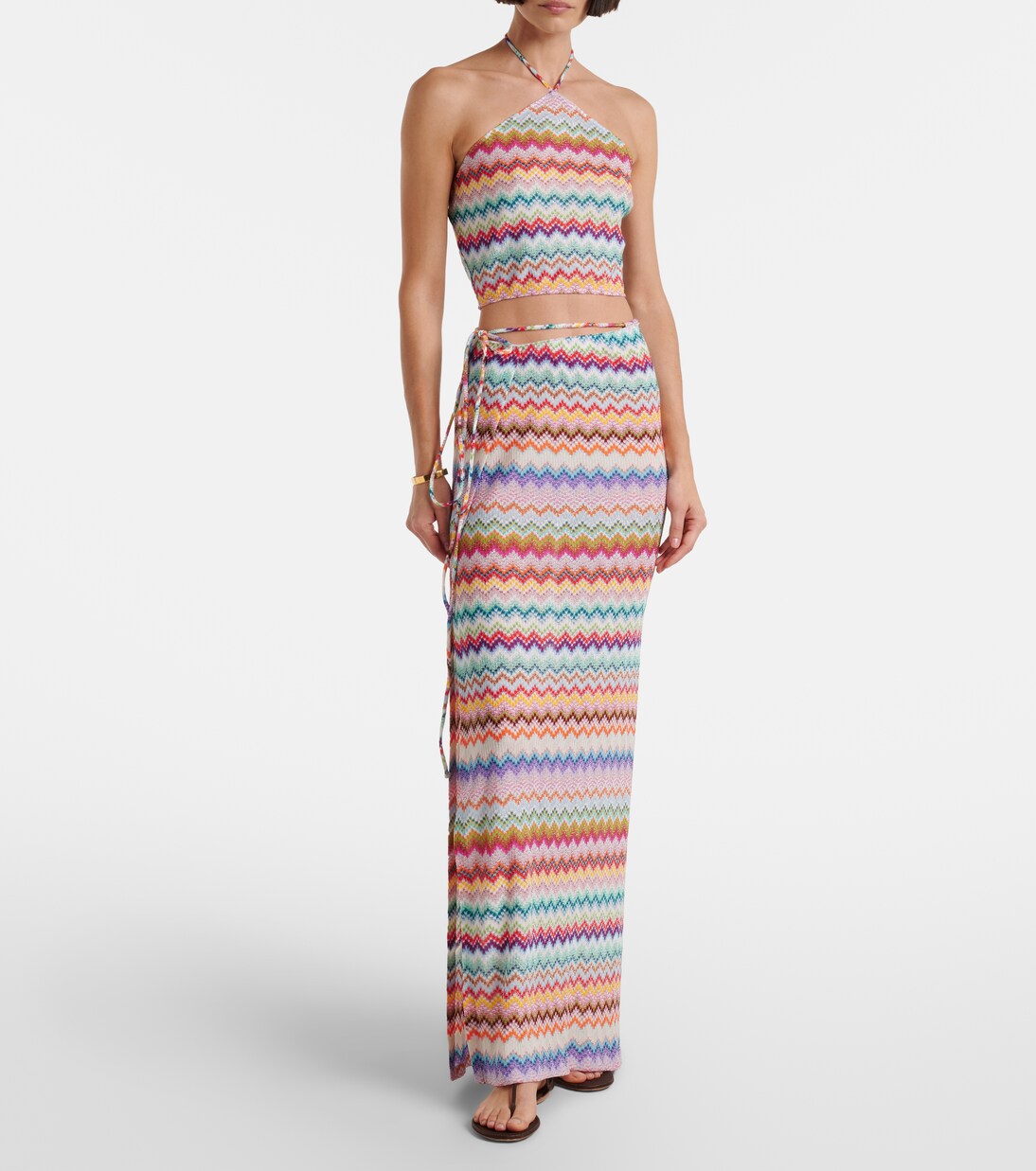 Zigzag lamé wrap skirt | Missoni