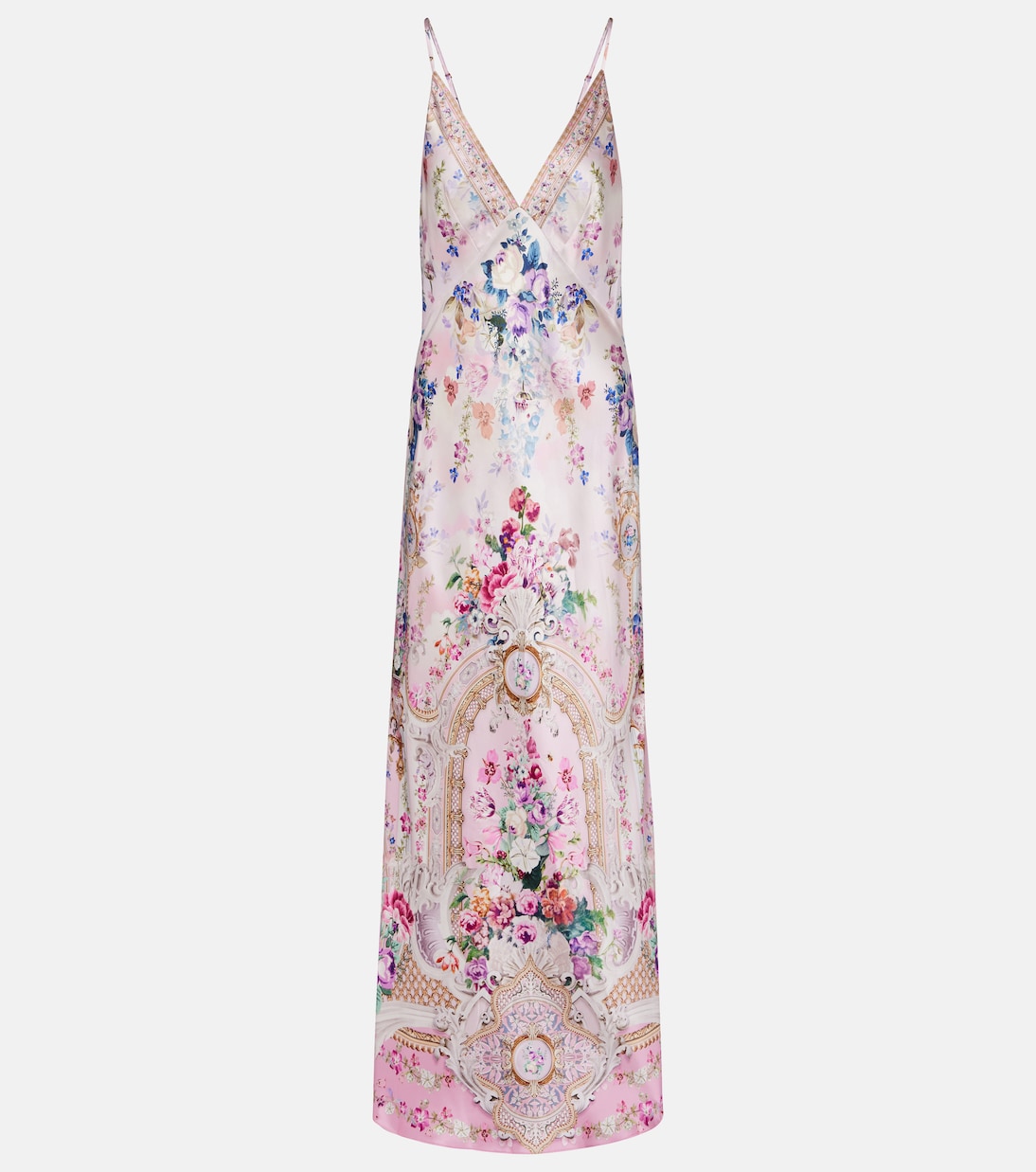 Embellished floral silk satin maxi dress | Camilla