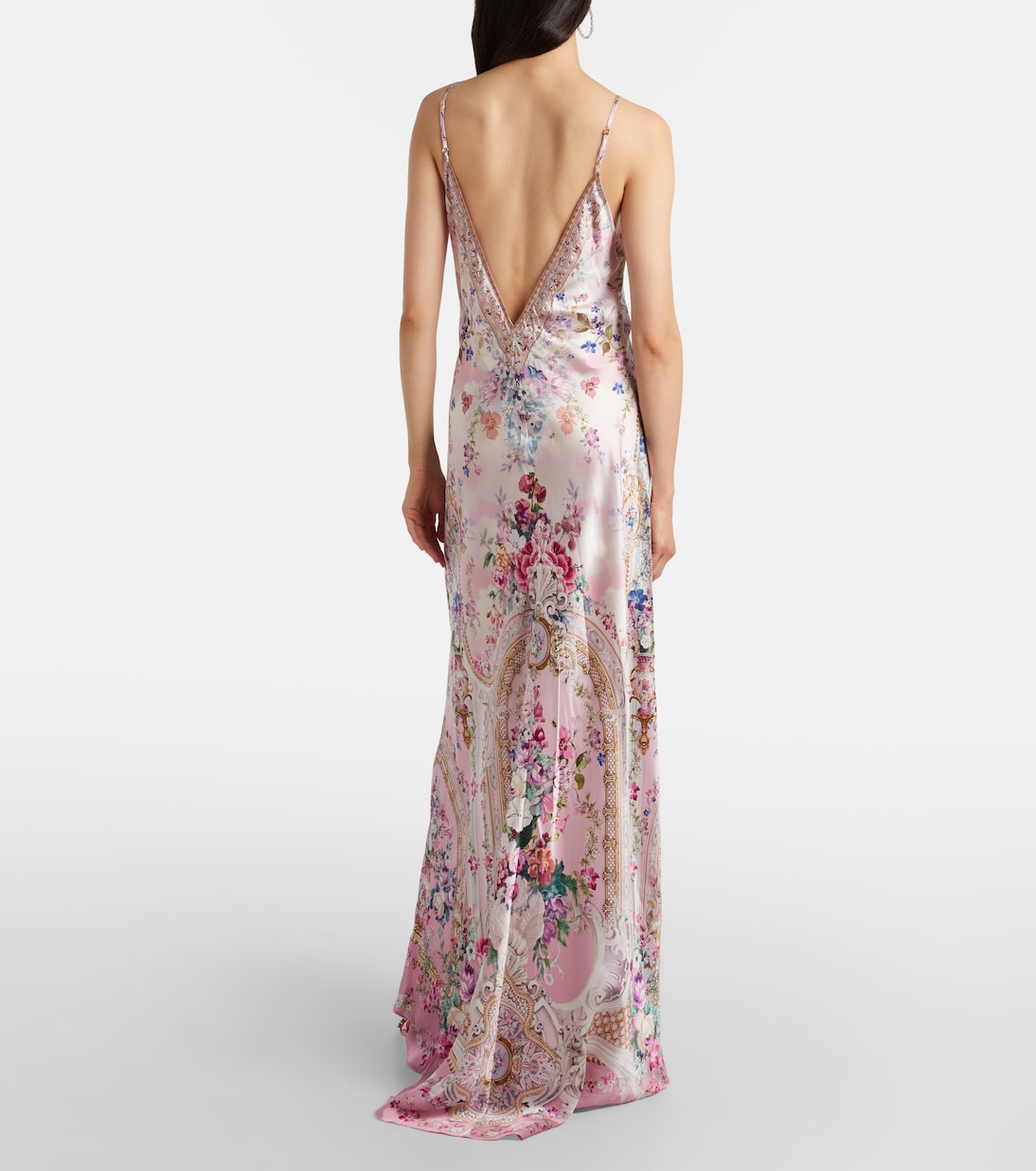 Embellished floral silk satin maxi dress | Camilla