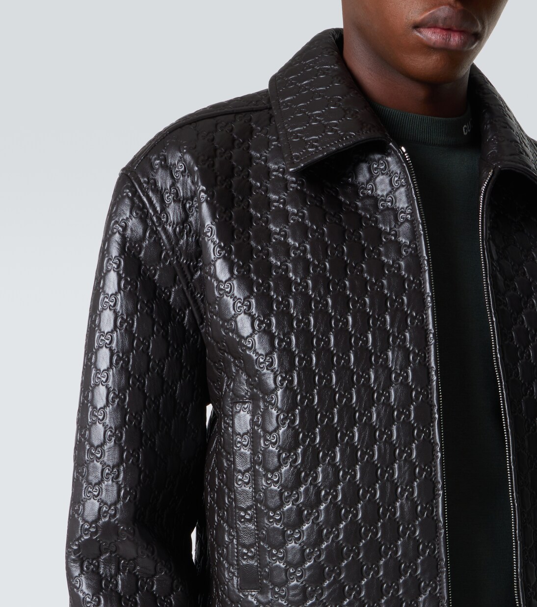 Giacca blouson in pelle GG | Gucci