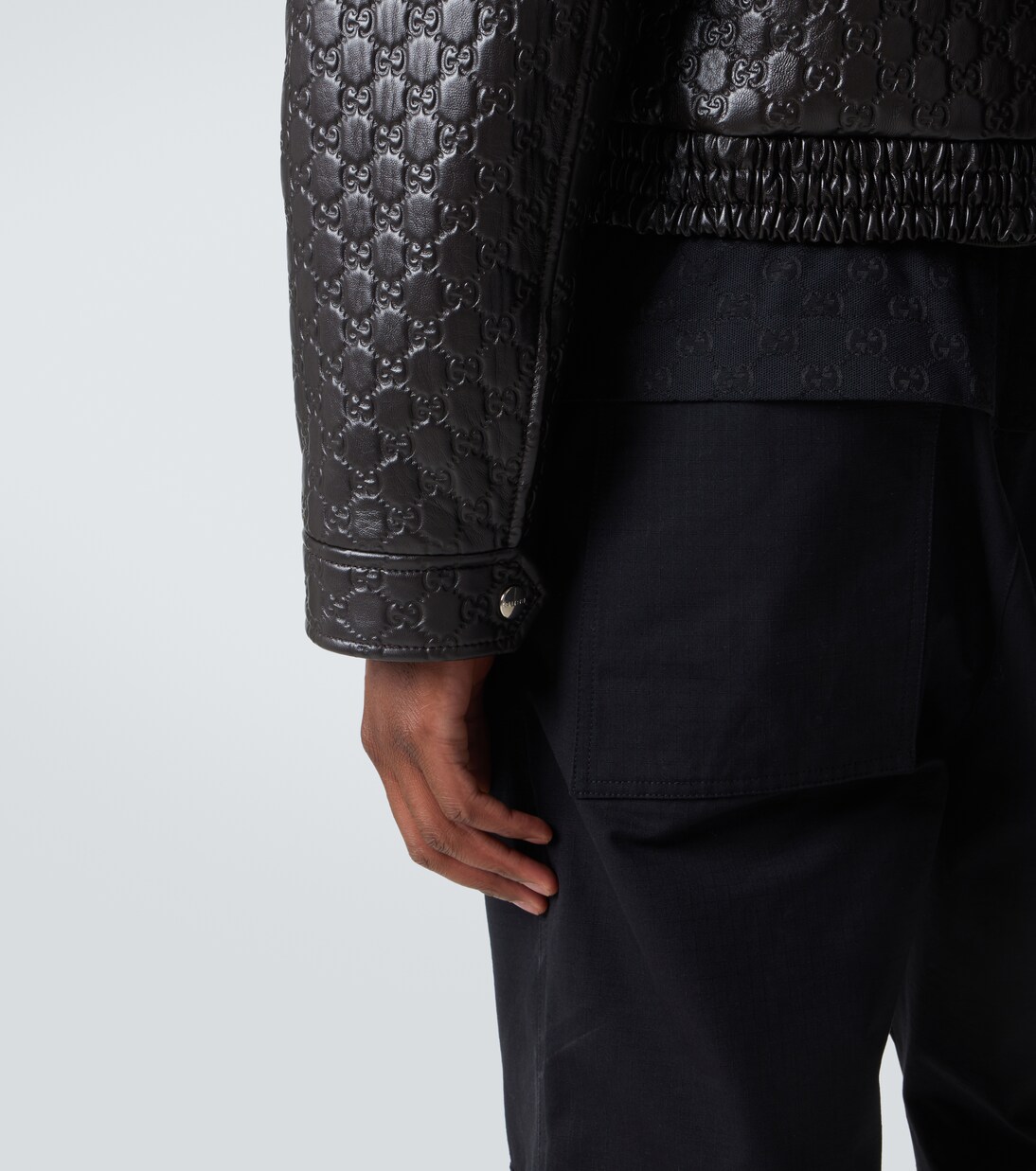 Giacca blouson in pelle GG | Gucci