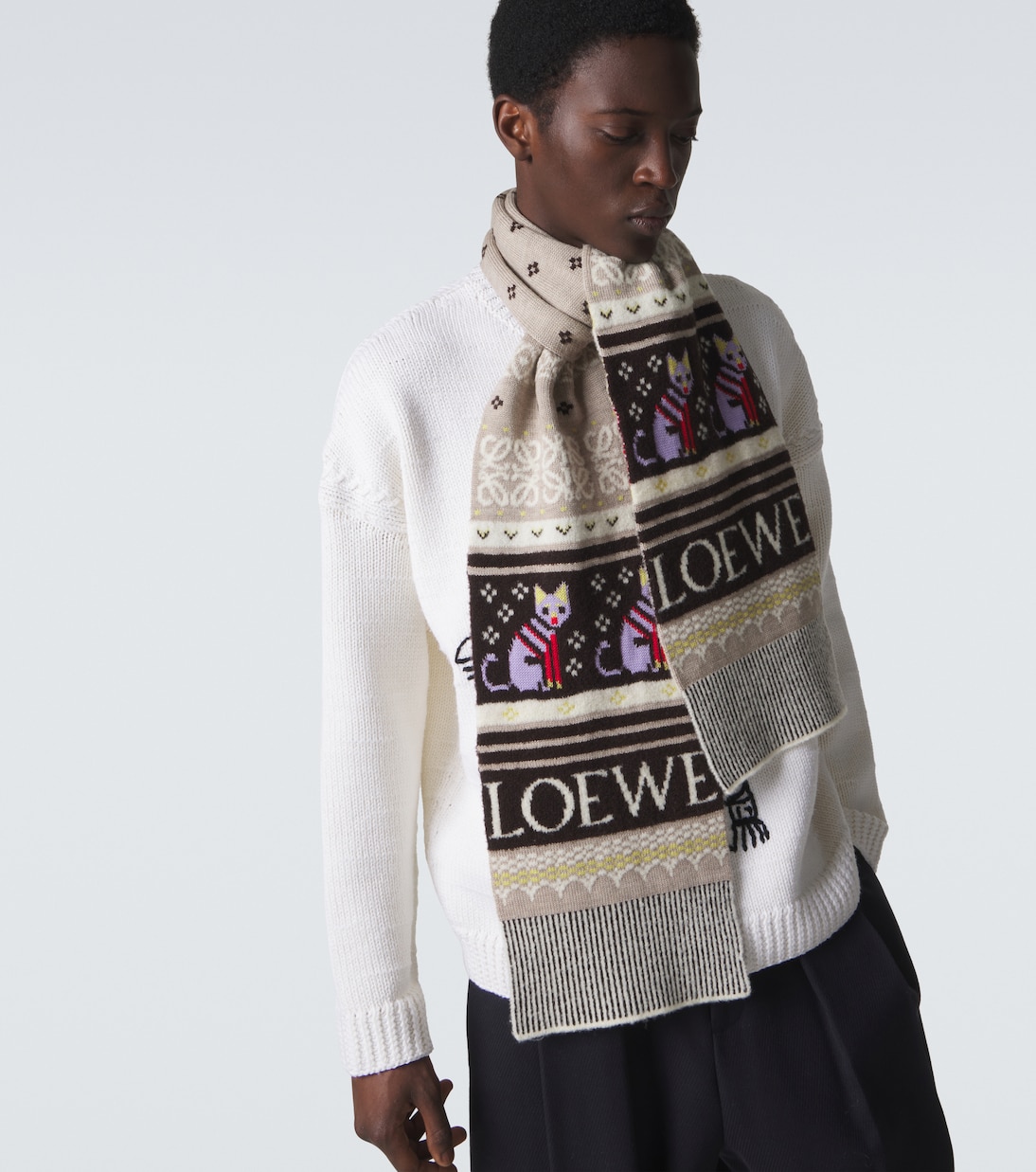 X Louis Wain Schal aus einem Wollgemisch | Loewe