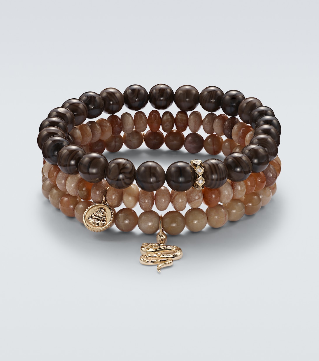 Set de 3 bracelets en or 14 ct et diamants  | Sydney Evan