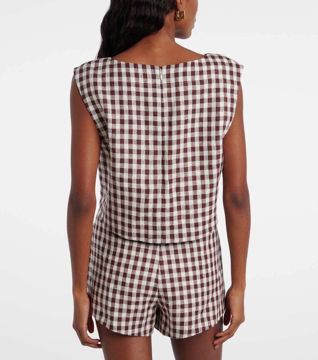 Martina gingham linen crop top | Posse