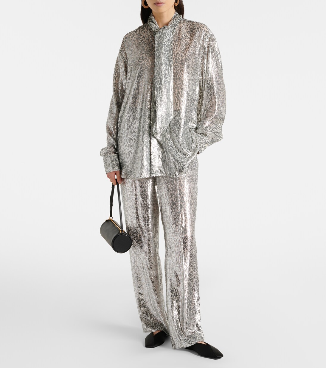 Fil coupé lamé wide-leg pants | Stella McCartney