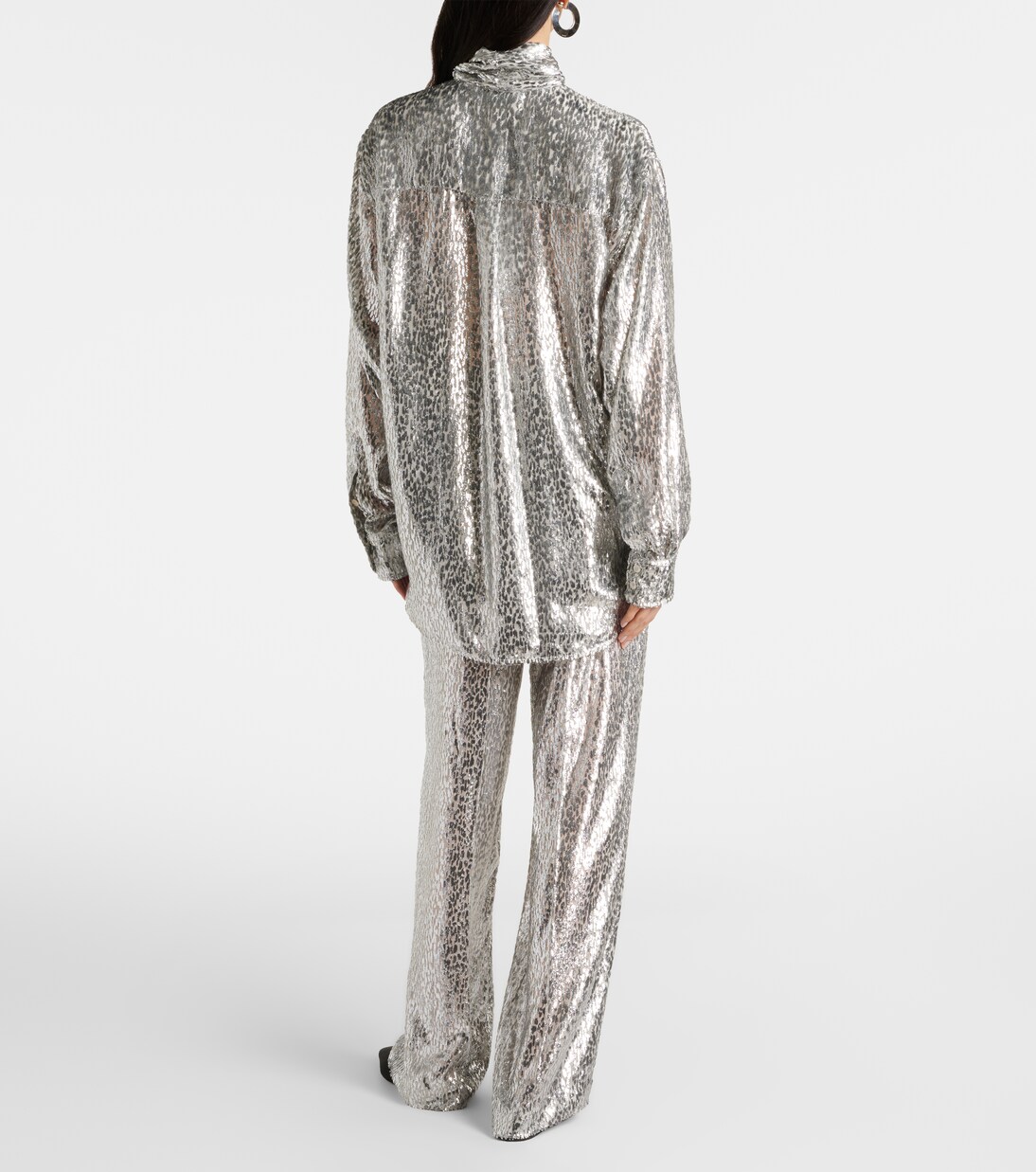 Fil coupé lamé wide-leg pants | Stella McCartney