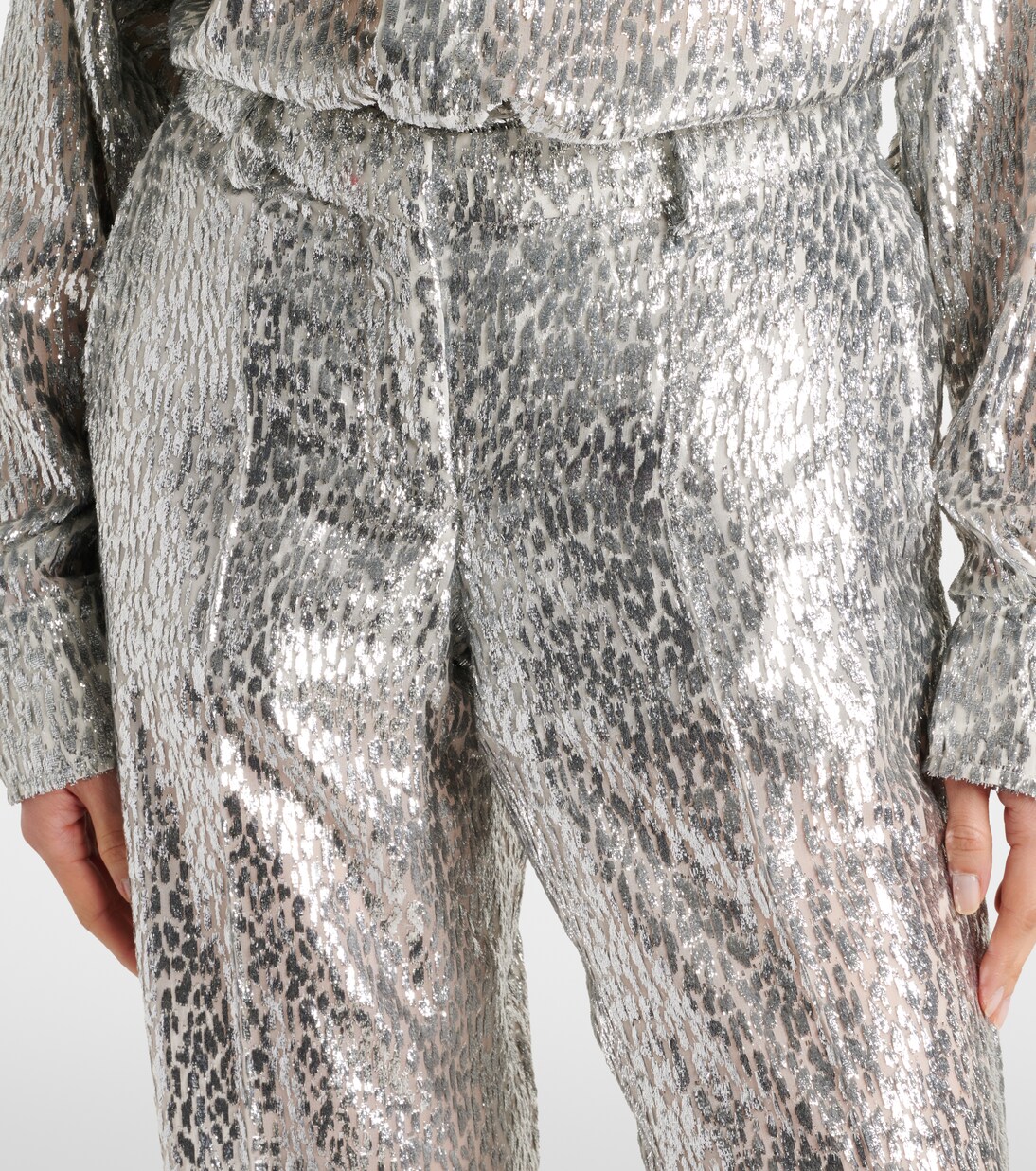 Fil coupé lamé wide-leg pants | Stella McCartney