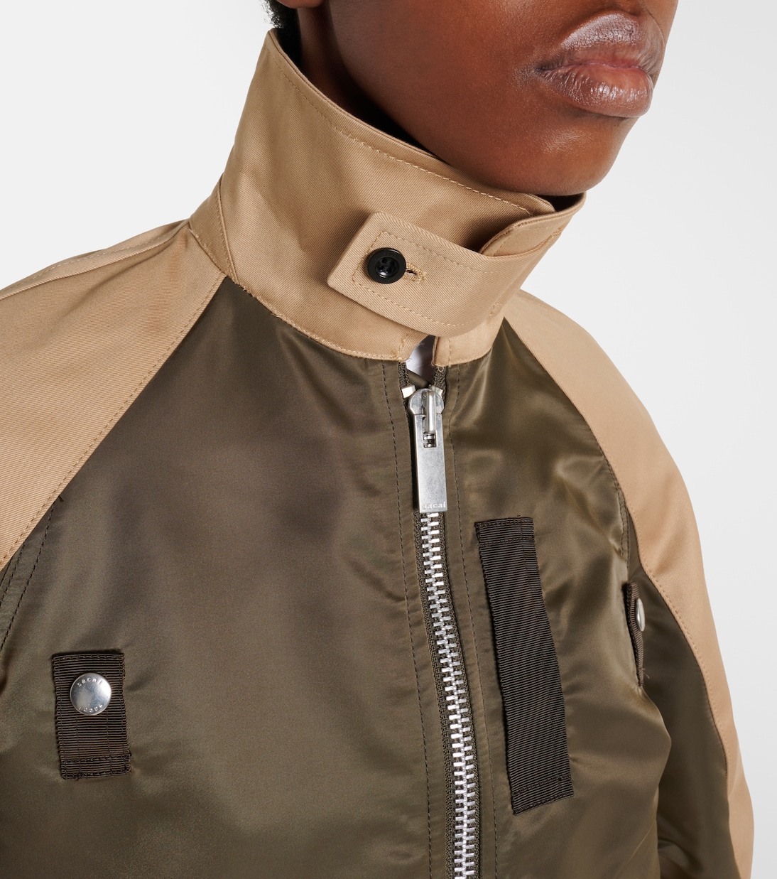 Cropped cotton chino and twill blouson jacket | Sacai
