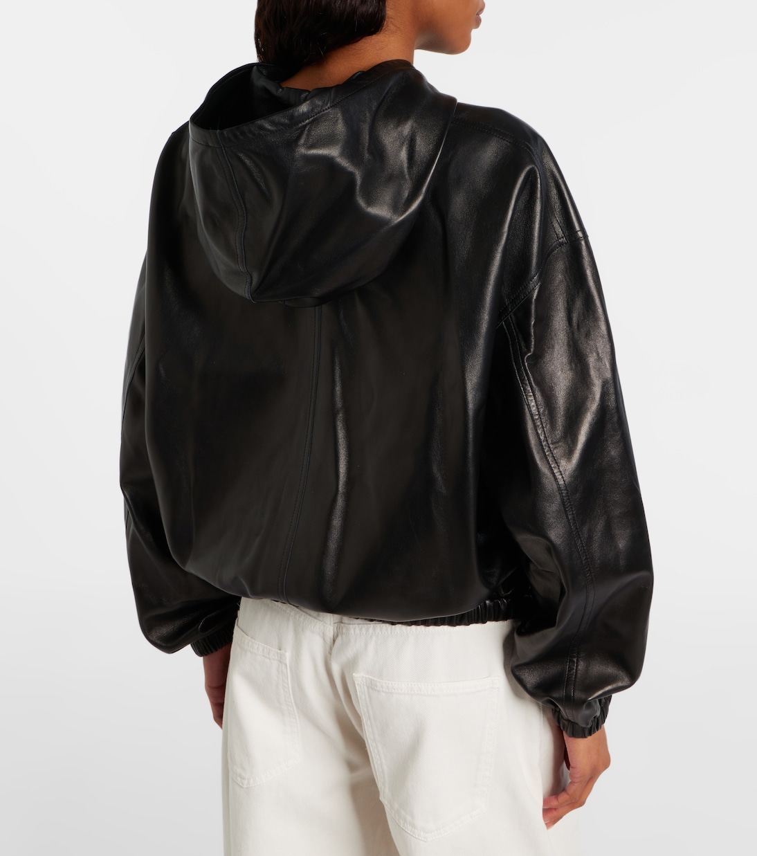 Hooded leather bomber jacket | Phoebe Philo