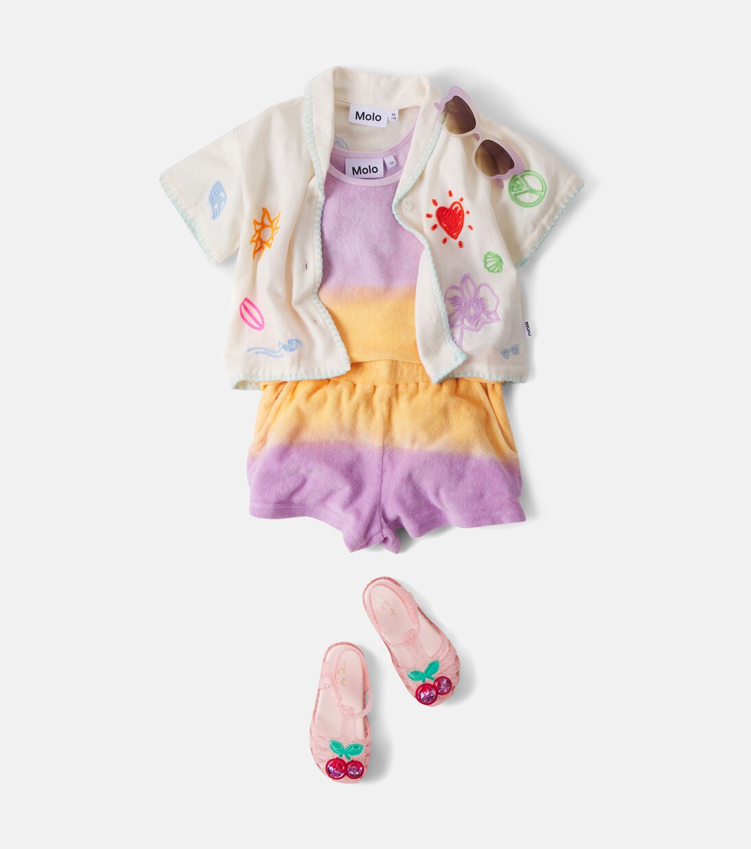 Set de top y shorts de rizo de algodón | Molo