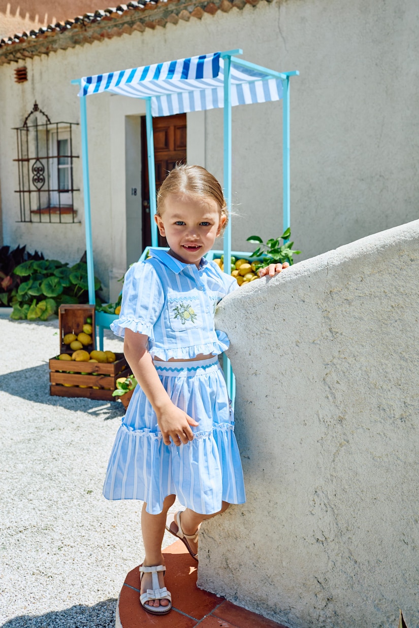 Set de camisa y falda de algodón a rayas | Patachou