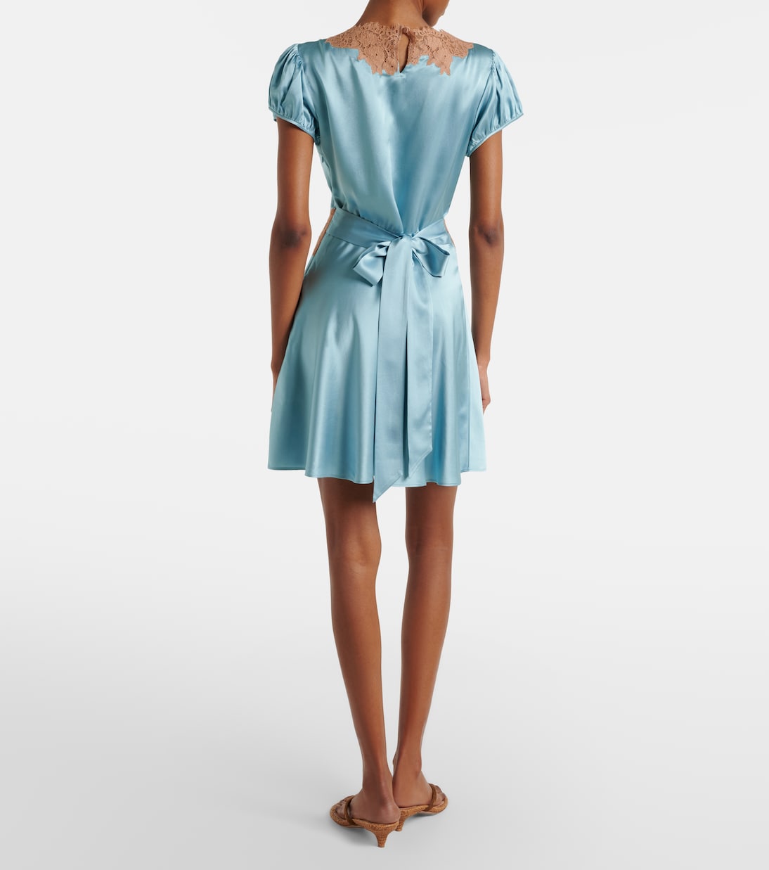 Junia lace-trimmed silk satin minidress | Dôen
