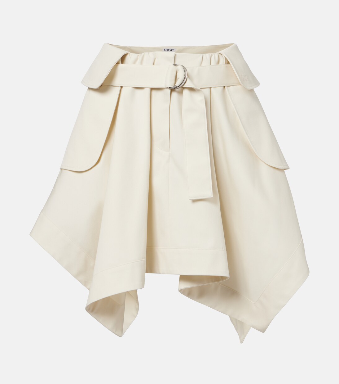 Cotton and silk gabardine miniskirt | Loewe