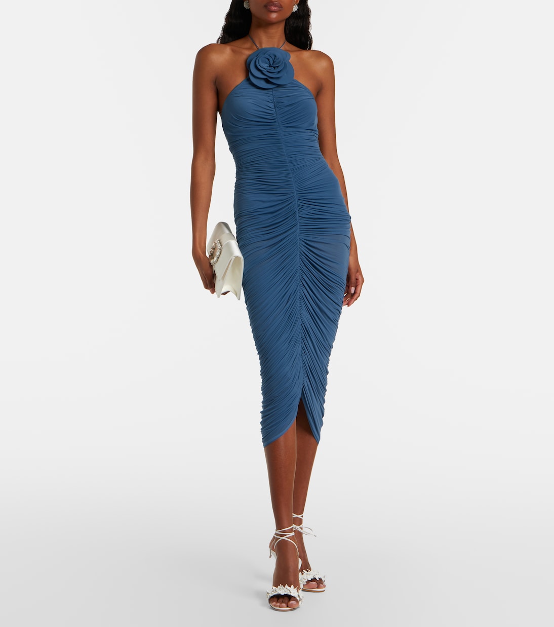 Anista floral-appliqué leather sandals | Manolo Blahnik