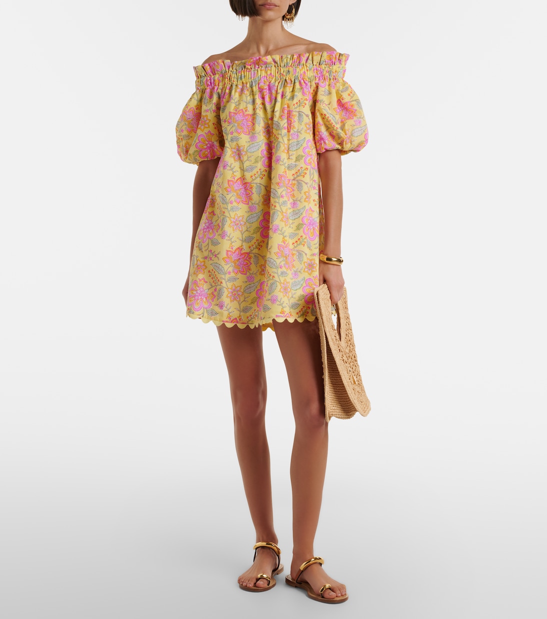 Vestido corto de algodón floral | Juliet Dunn