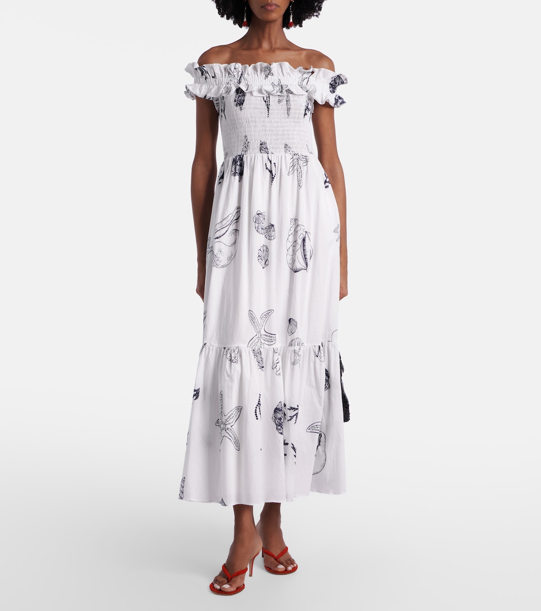 Suzanne shirred cotton muslin maxi dress | Poupette St Barth