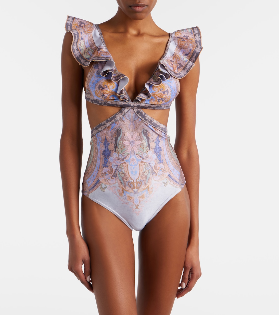 Como cutout printed swimsuit | Zimmermann