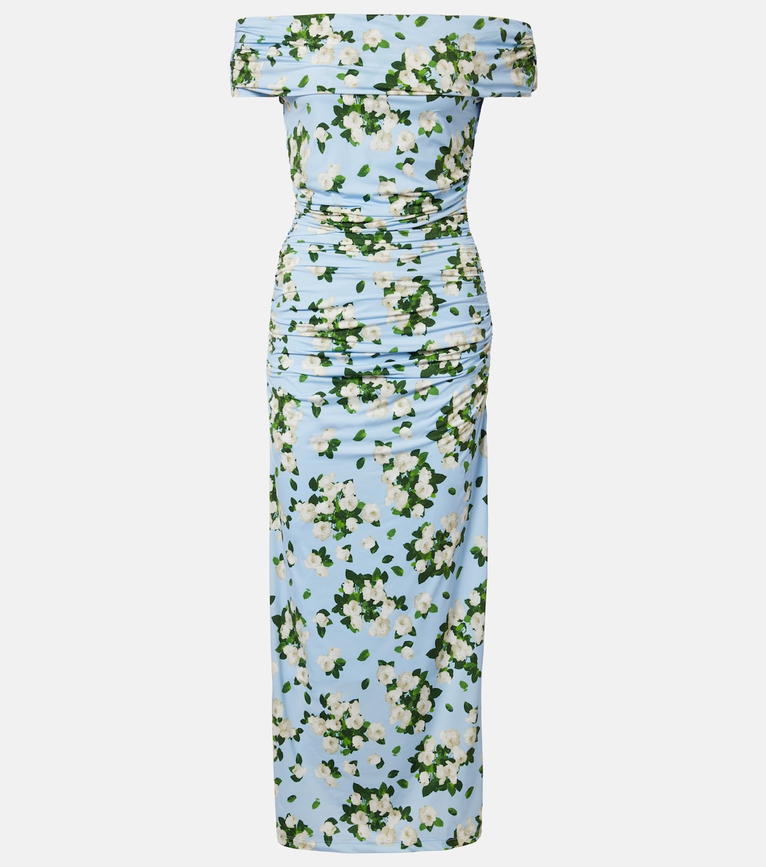 Floral ruched jersey midi dress | Carolina Herrera