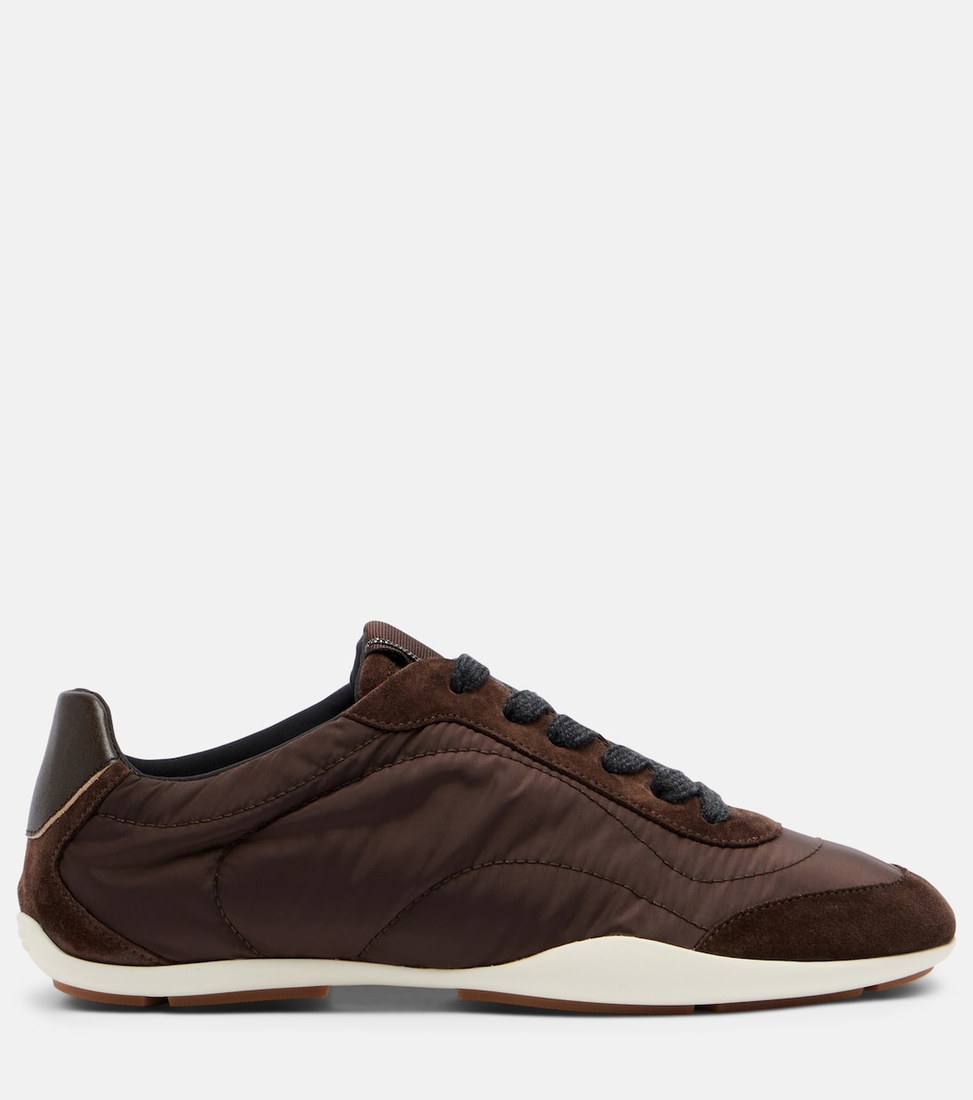 Monili suede-trimmed sneakers | Brunello Cucinelli