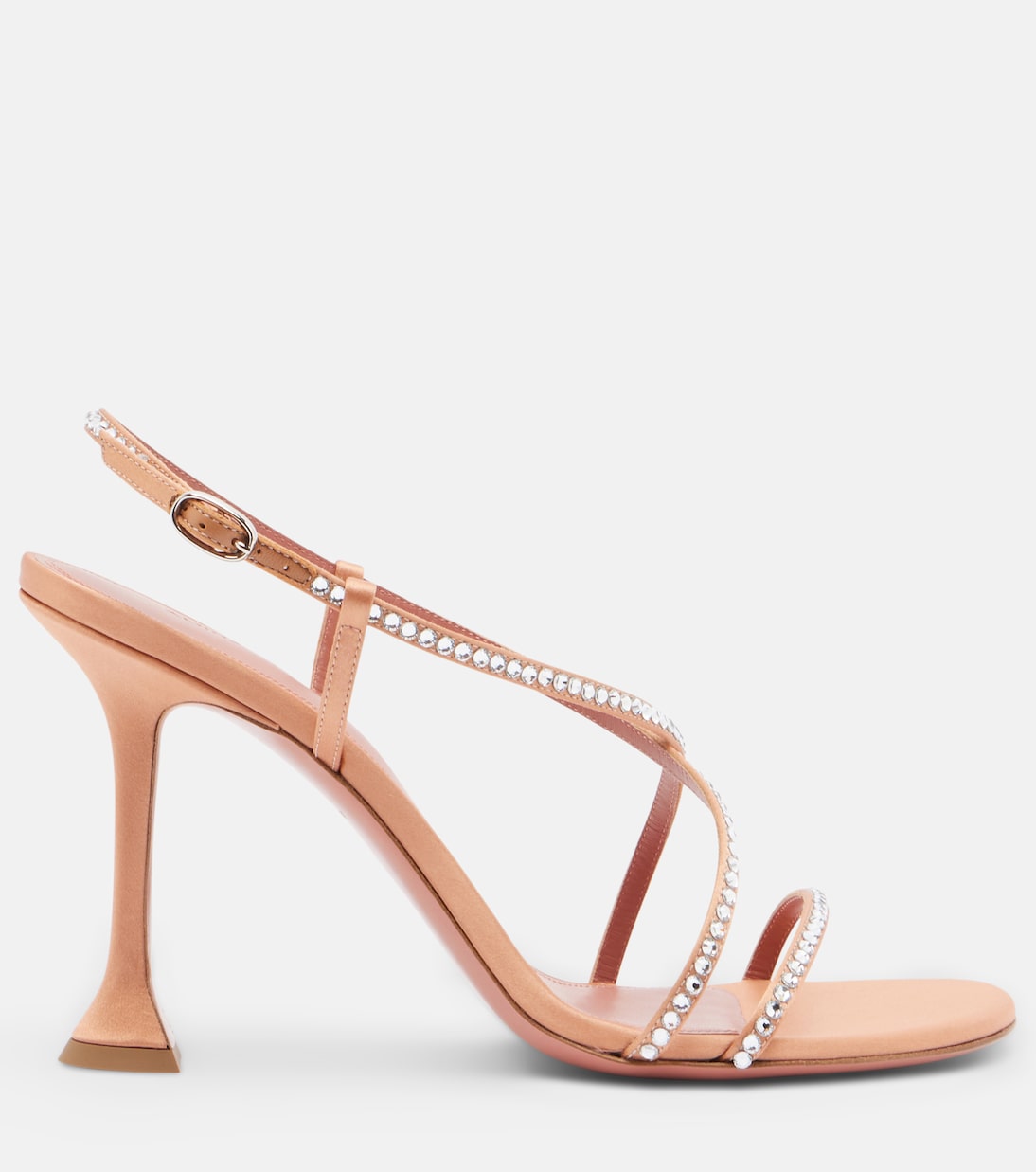 Sally crystal-embellished satin sandals | Amina Muaddi
