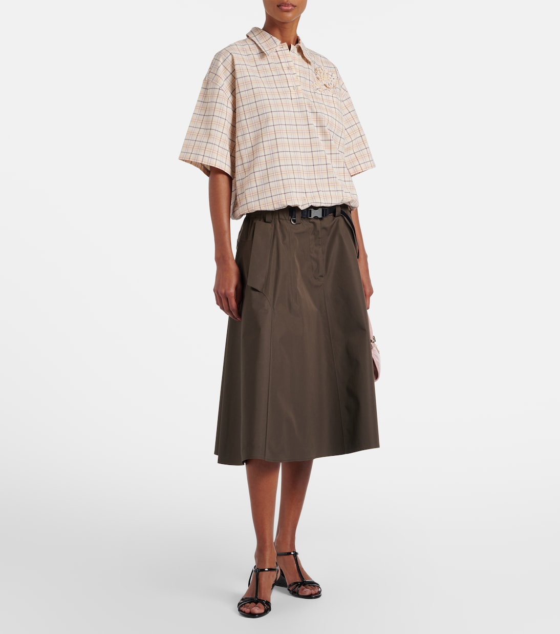 Wedge-Sandalen aus Lackleder | Prada