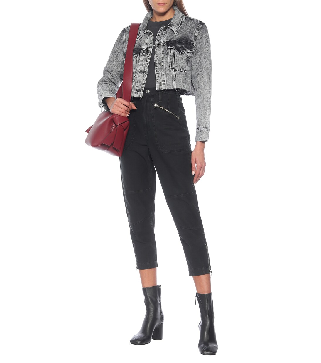 Jean droit Moto Zip à taille haute | Frame