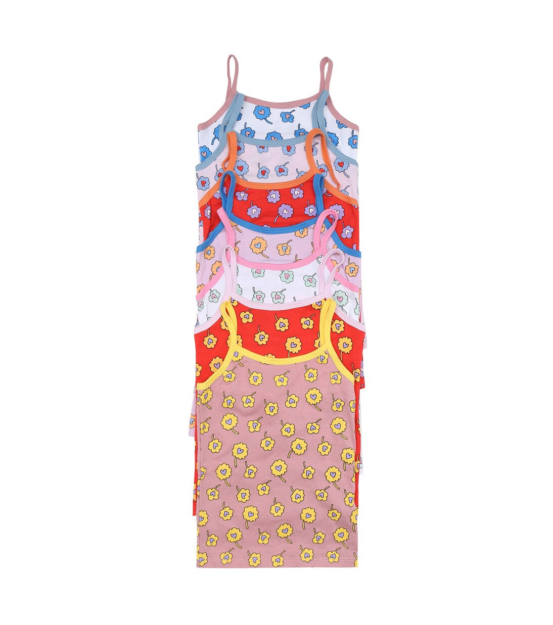 Set of 7 printed cotton vests | Stella McCartney Kids