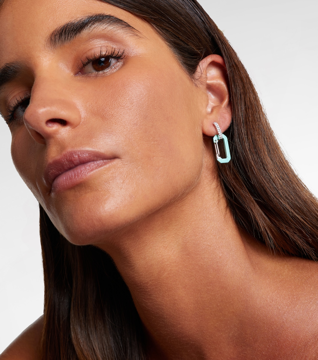 Einzelner Ohrring Chiara Small aus 18kt Weißgold mit Diamanten | Eéra