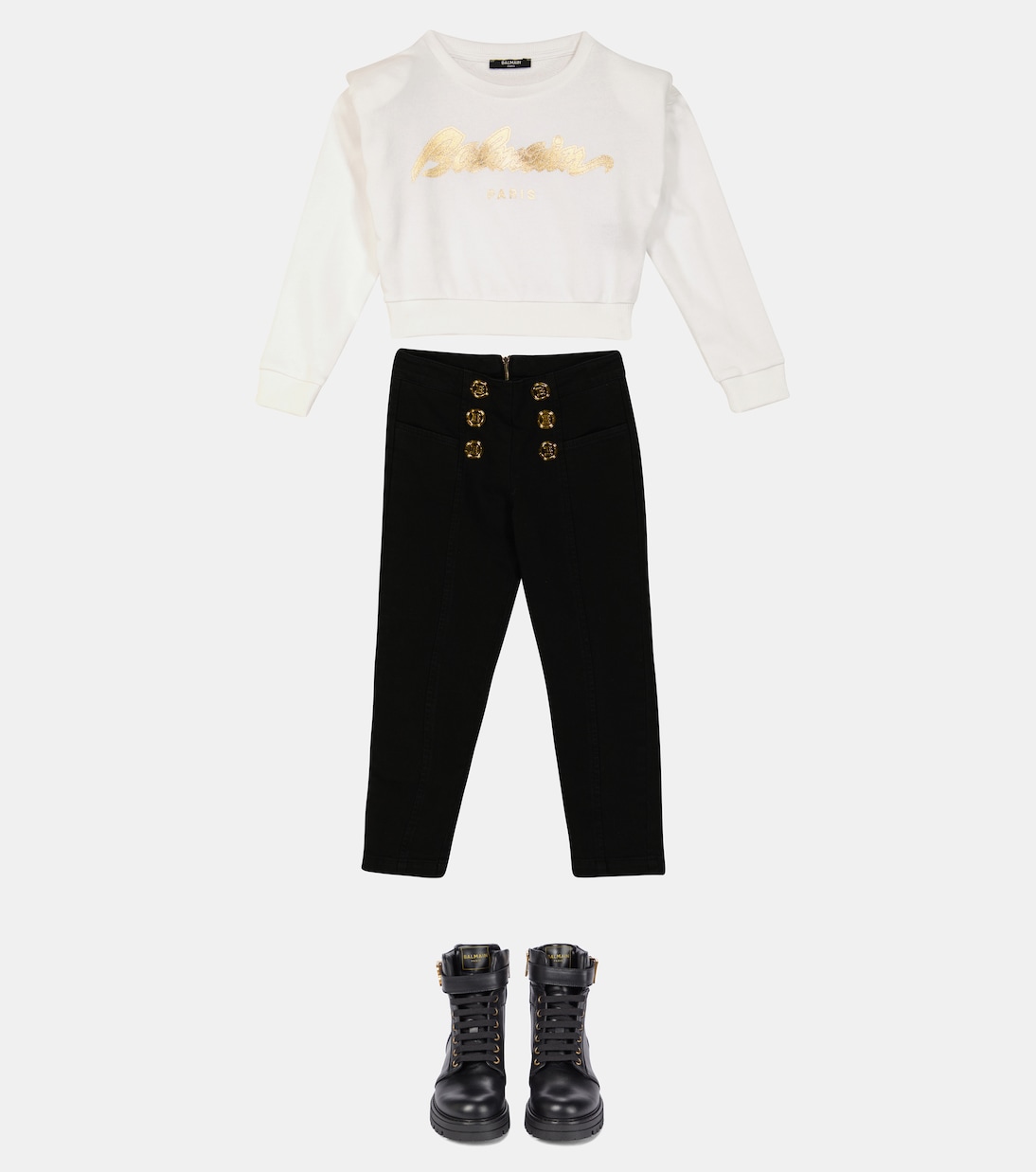 Sweat-shirt en coton à logo | Balmain Kids