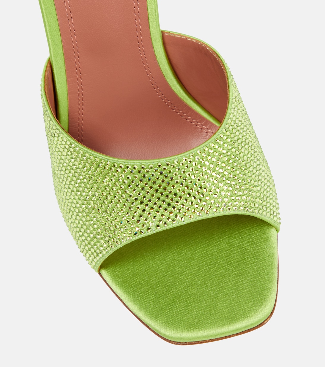 Wedge-Pantoletten Lupita aus Satin mit Kristallen | Amina Muaddi