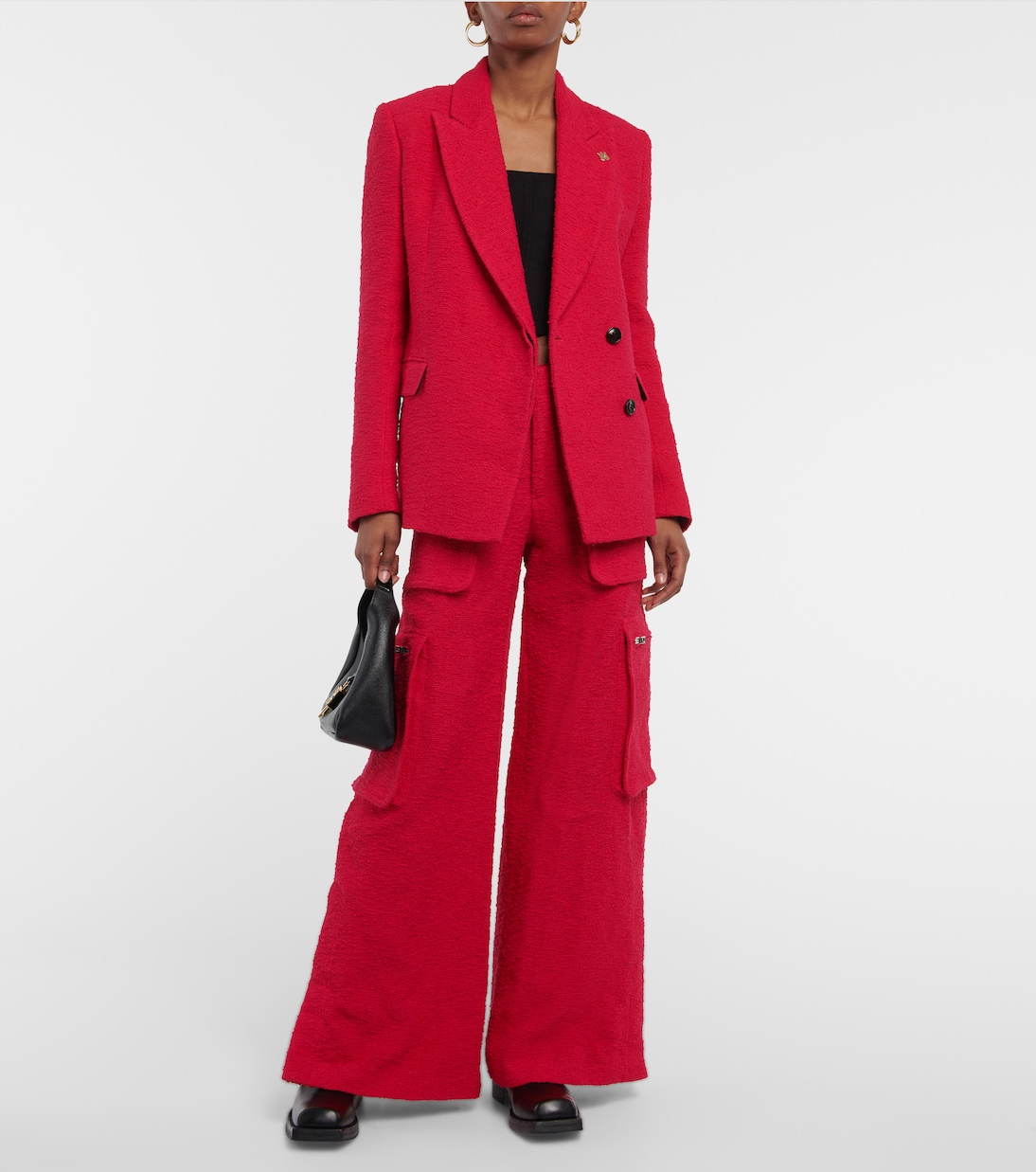 High-Rise Cargohose aus Bouclé | Amiri