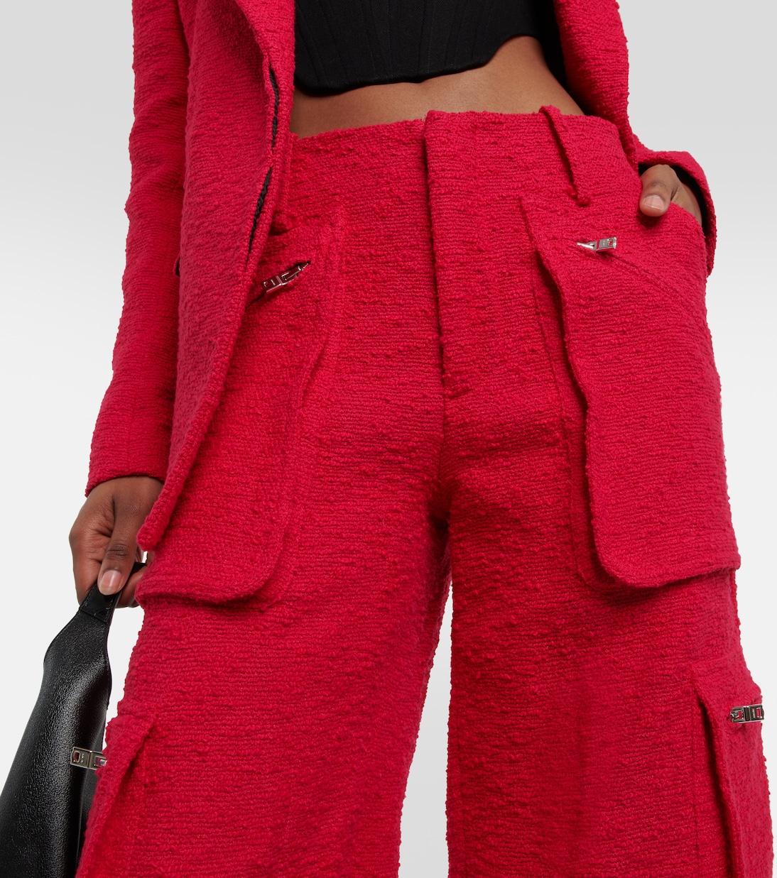 High-Rise Cargohose aus Bouclé | Amiri