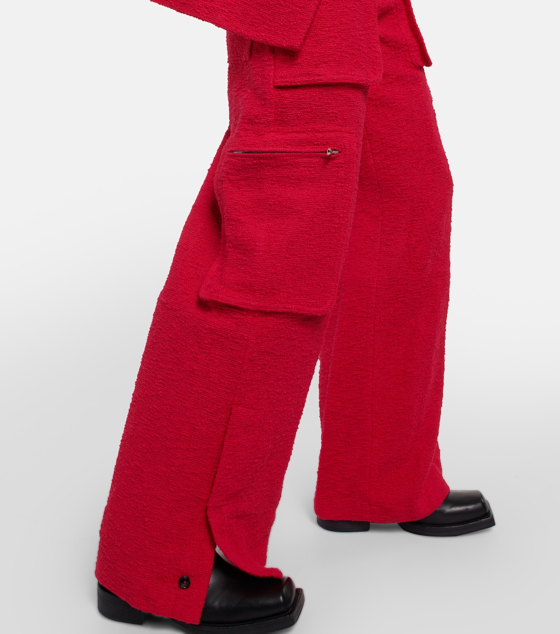 High-Rise Cargohose aus Bouclé | Amiri