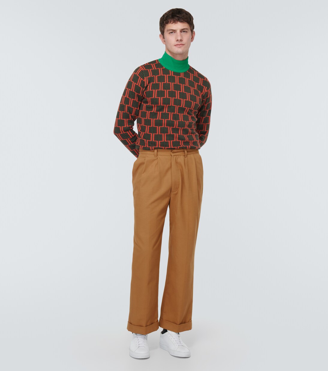 Dusk pleated cotton and cashmere pants | Wales Bonner
