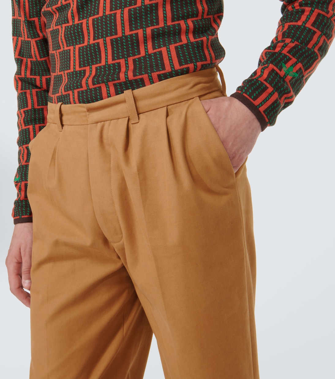 Dusk pleated cotton and cashmere pants | Wales Bonner