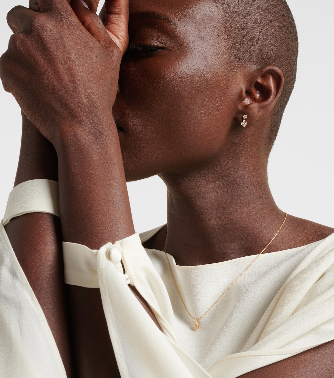 Chambre Diamant 18kt yellow gold single earring with diamonds | Sophie Bille Brahe