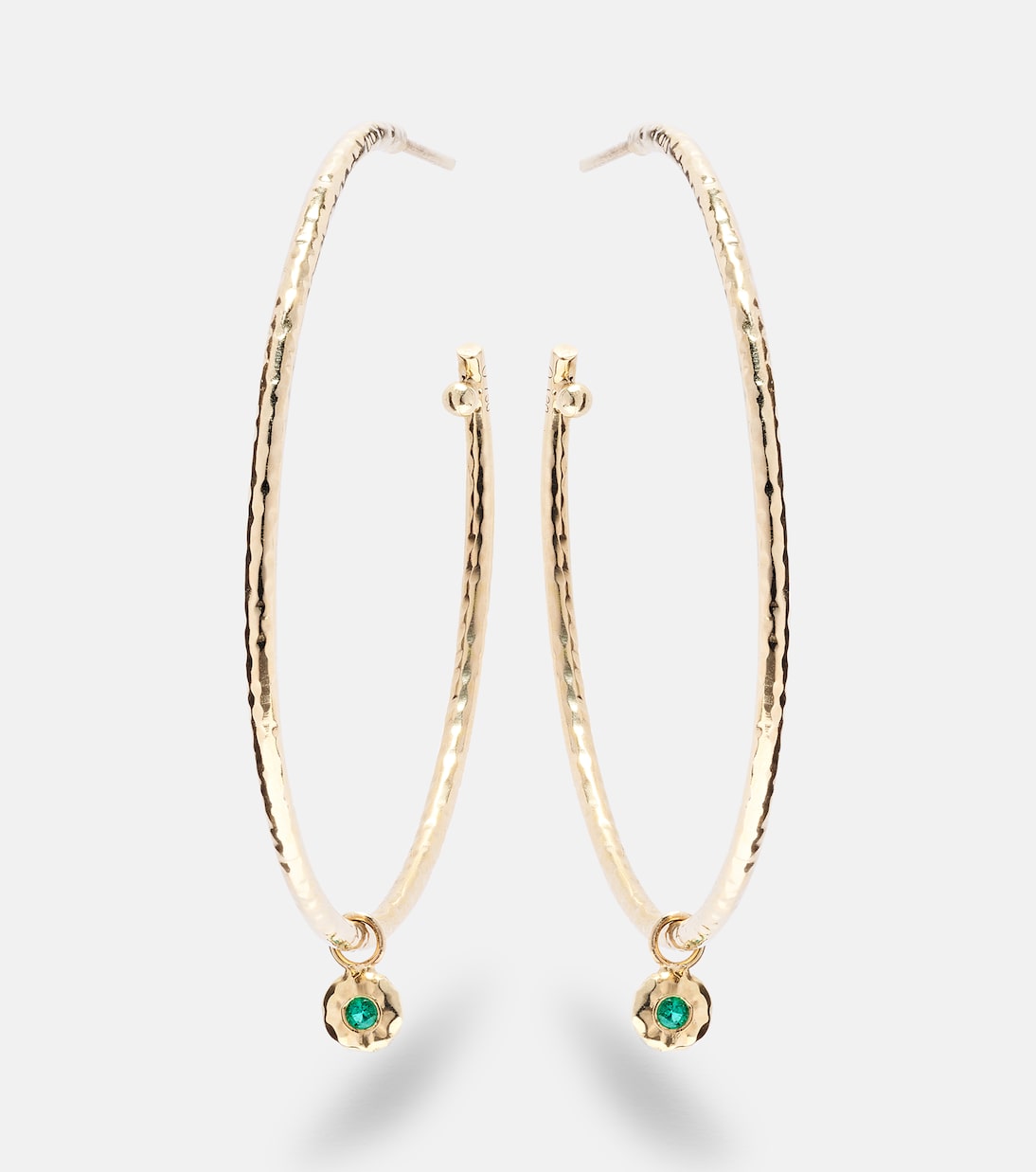 Boucles d'oreilles Nesting Gem Medium en or 18 ct et émeraudes | Octavia Elizabeth