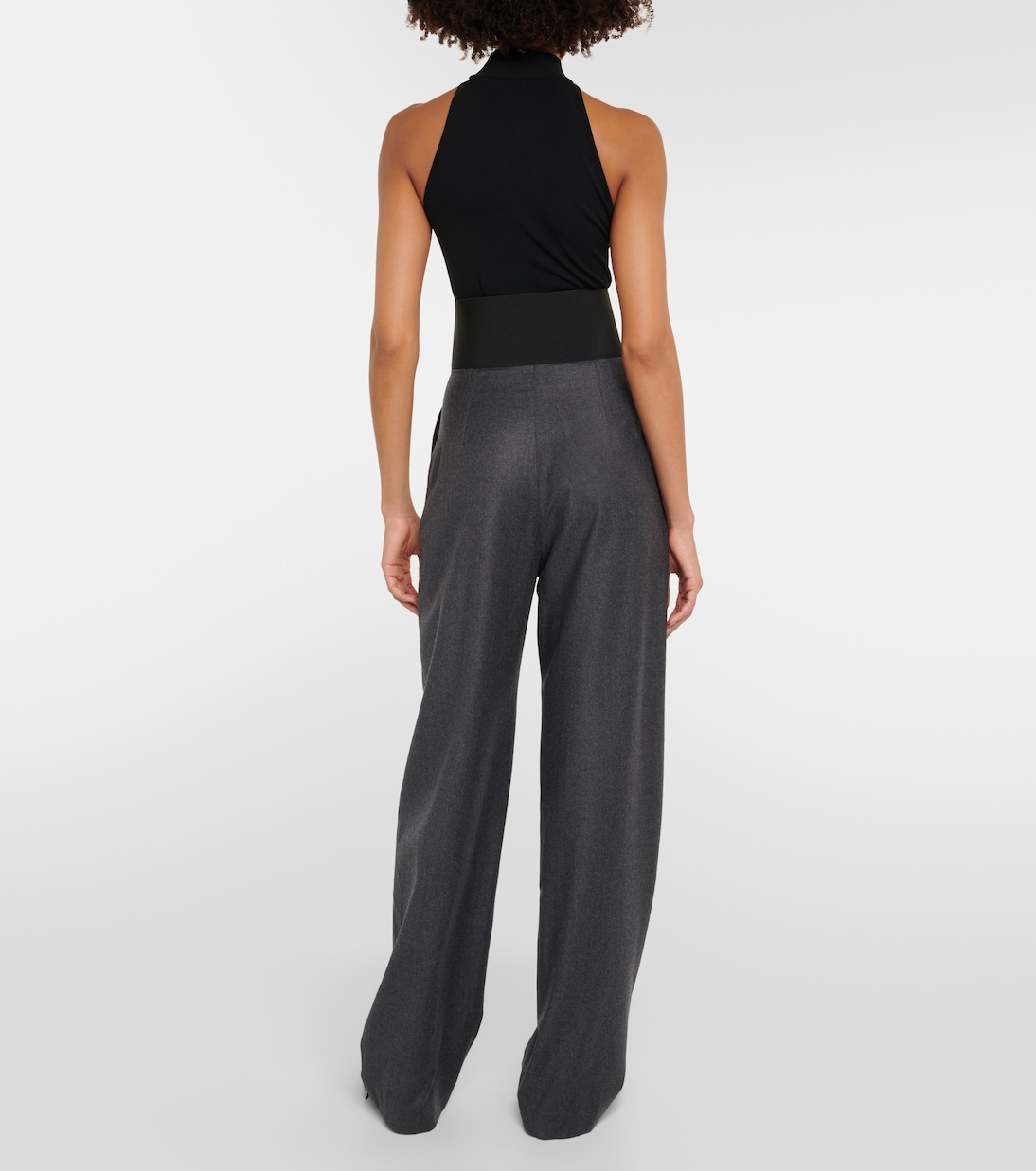 High-rise virgin wool straight pants | Alaïa
