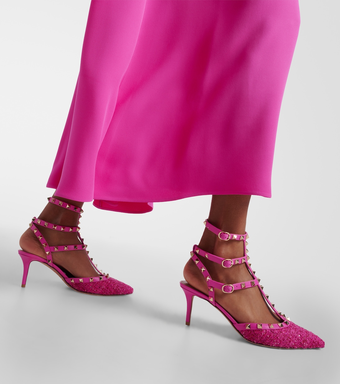 Pumps Rockstud 65 aus Bouclé und Leder | Valentino Garavani